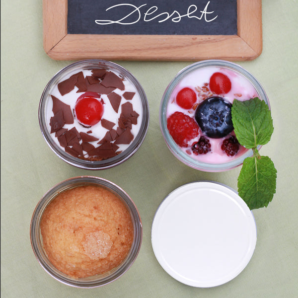 megusta!® 16 Einmachgläser klar | 200 ml | Deckel weiß | für Marmelade, Dessert, Kräuter, Tee